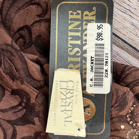 Christine Alexander brown sizeS  Swarovski Crystals - Picture 3 of 5